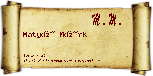 Matyé Márk névjegykártya