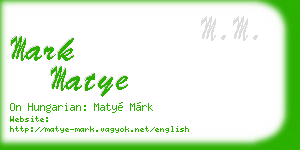 mark matye business card