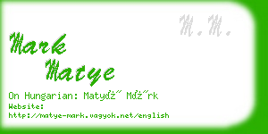 mark matye business card